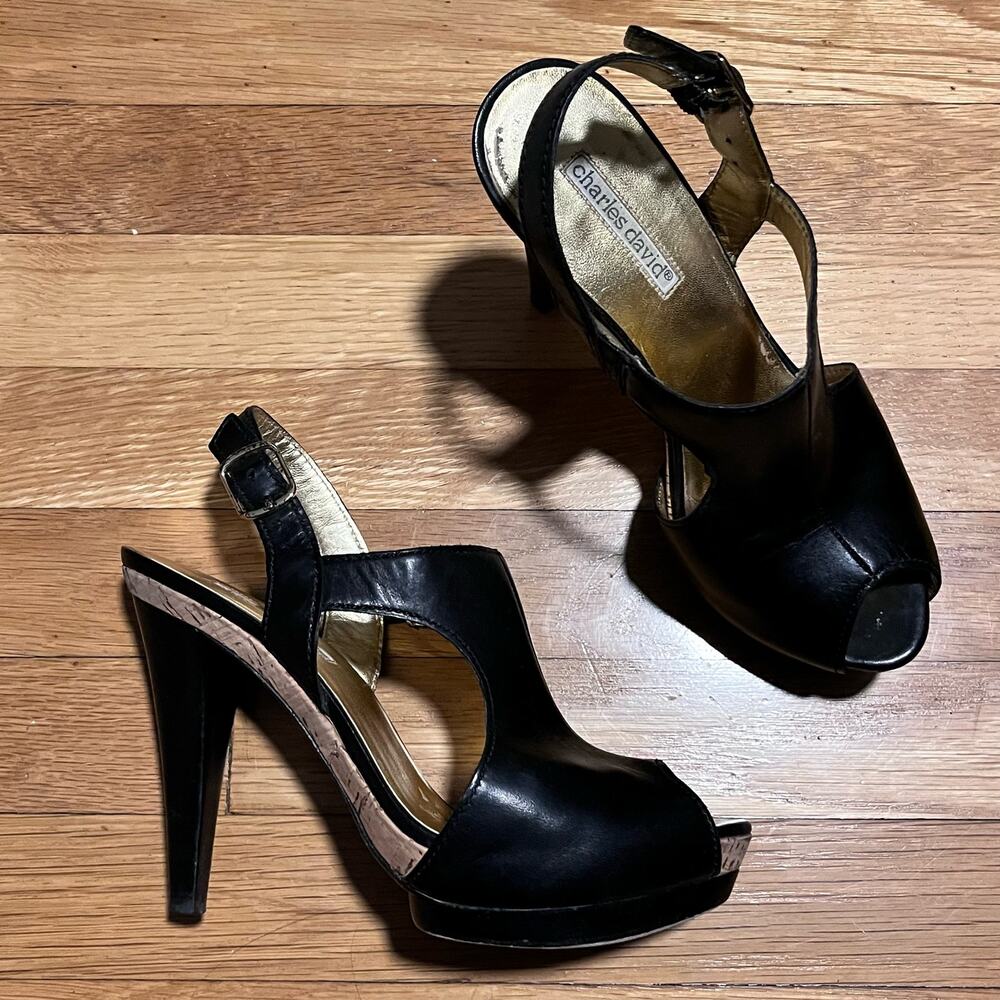Charles David Fever Slingback Cutout Heels - Size 8.5